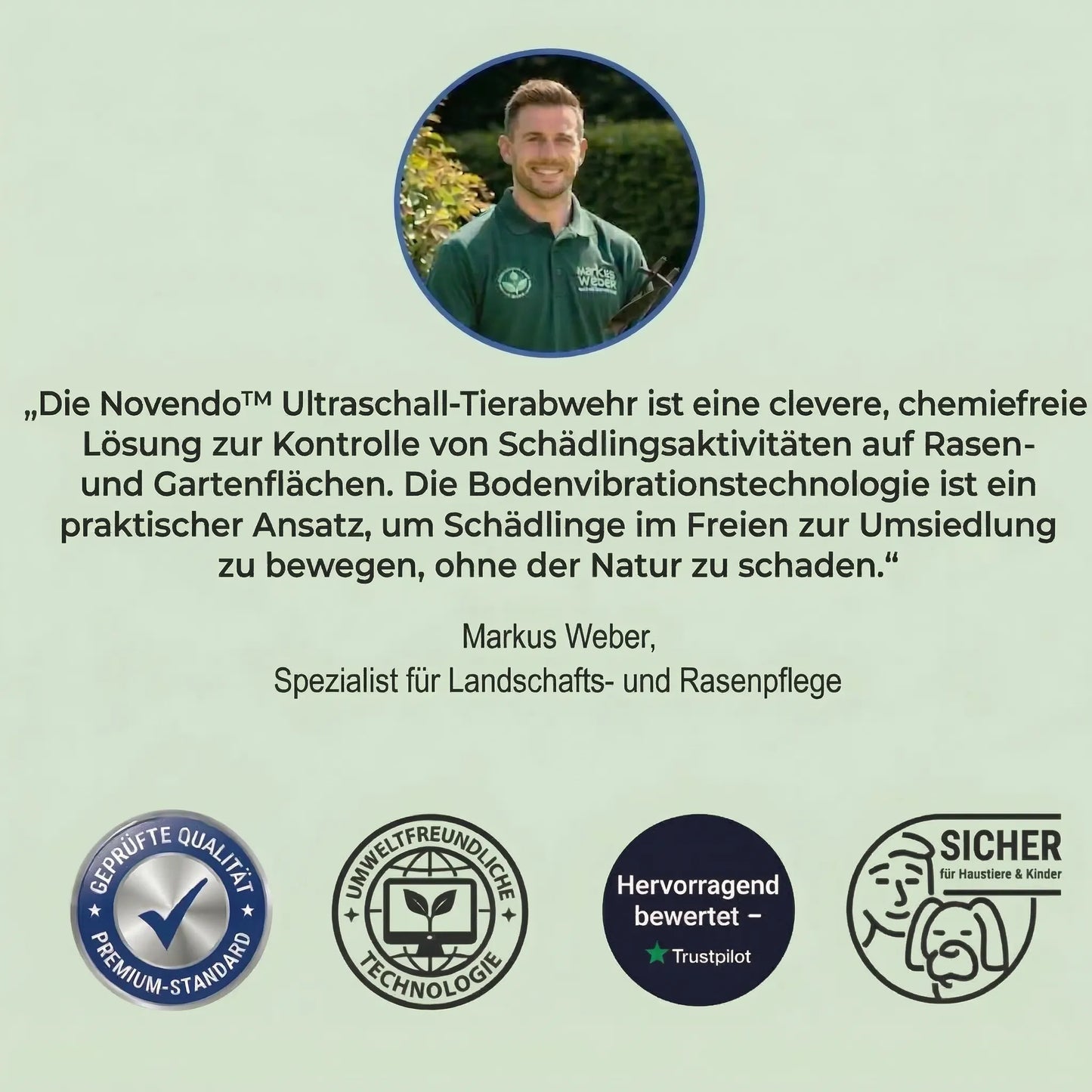 Novendo Ultraschall Tierabwehr – Vertreiben Sie Maulwürfe und Wühlmäuse ein für alle Mal