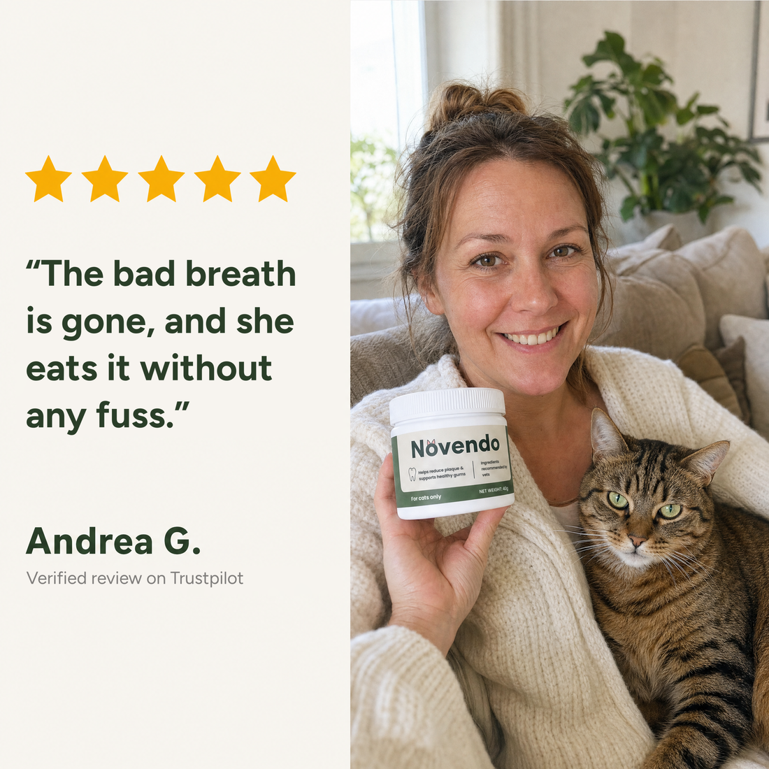 Customer review from Andrea G. on Trustpilot