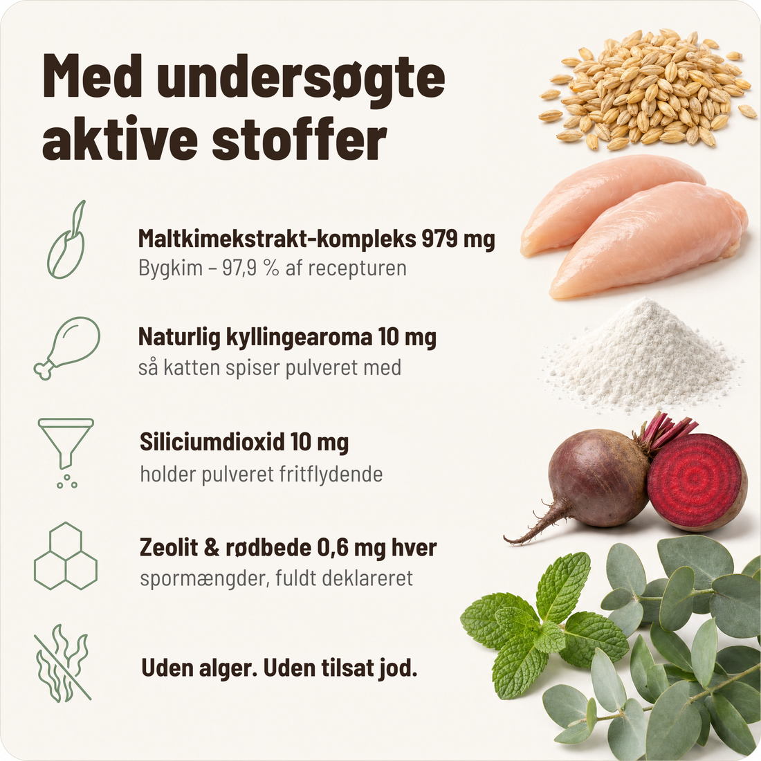 Med undersøgte aktive stoffer