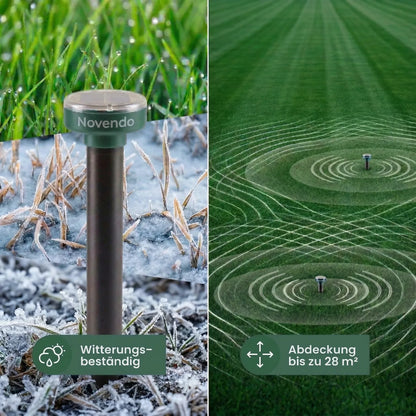 Novendo Ultraschall Tierabwehr – Vertreiben Sie Maulwürfe und Wühlmäuse ein für alle Mal