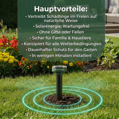 Novendo Ultraschall Tierabwehr – Vertreiben Sie Maulwürfe und Wühlmäuse ein für alle Mal