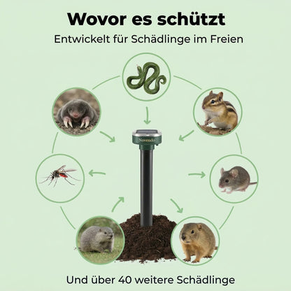 Novendo Ultraschall Tierabwehr – Vertreiben Sie Maulwürfe und Wühlmäuse ein für alle Mal