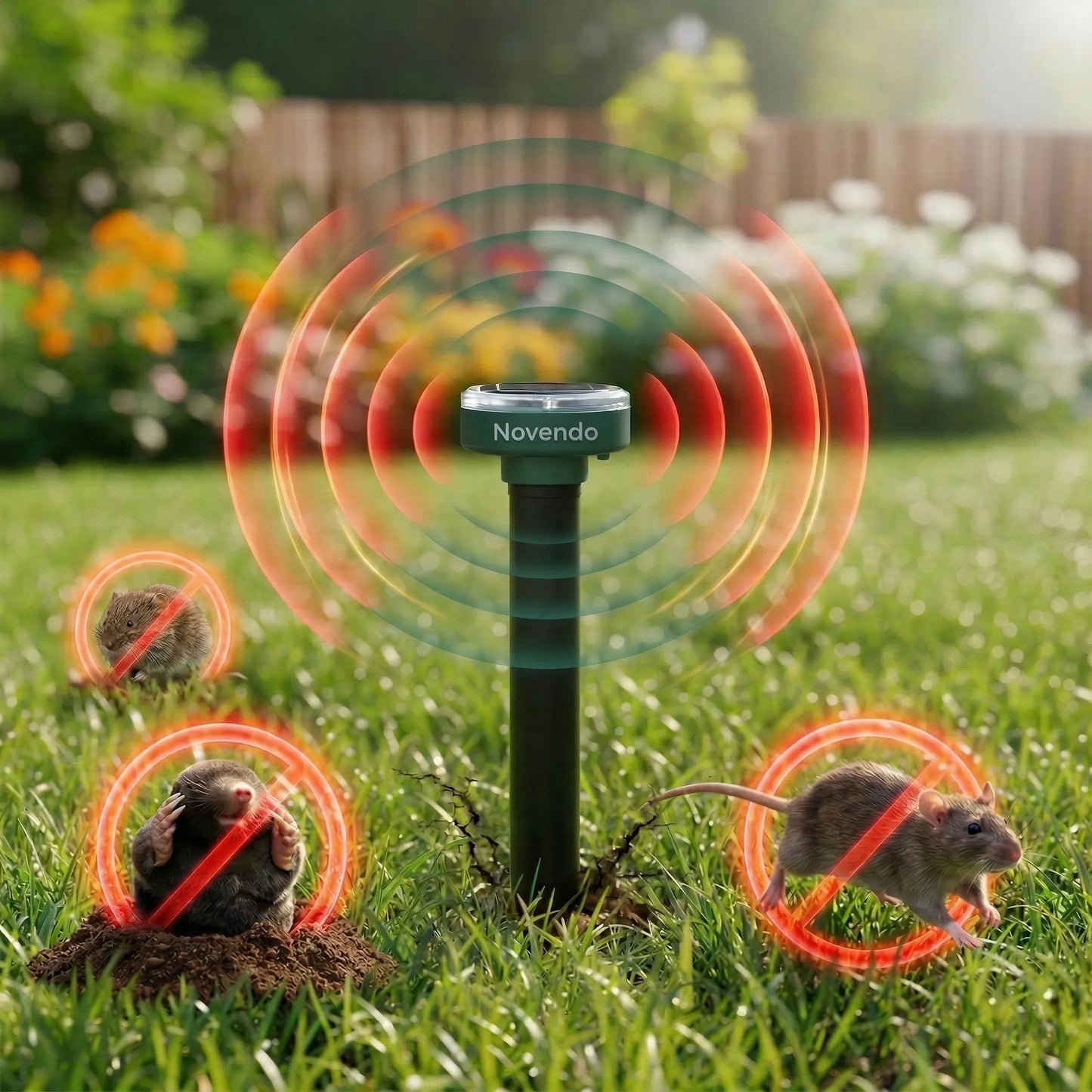 Novendo Ultraschall-Tierabwehr: Zuverlässiger Schutz vor Schädlingen und Nagetieren