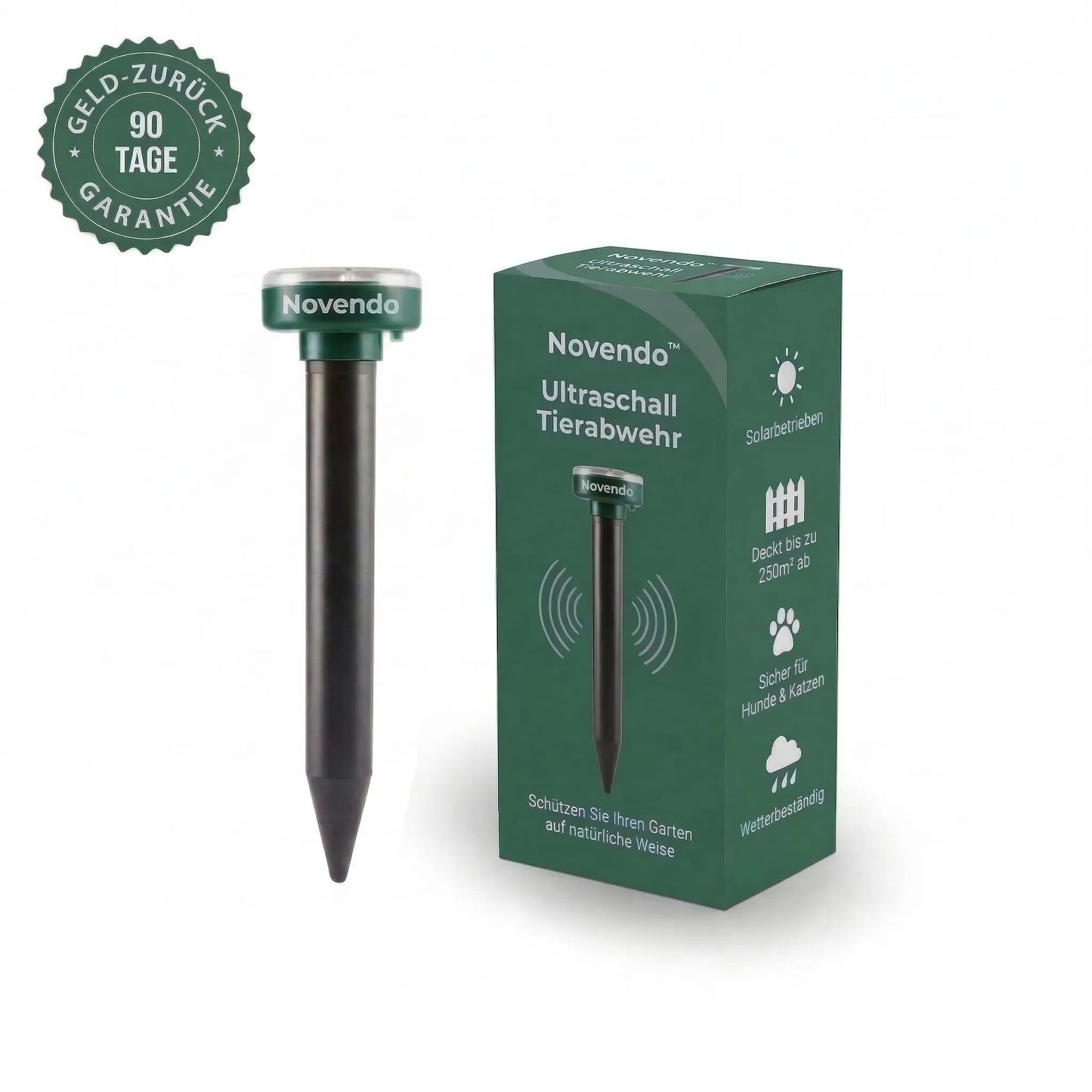 Novendo Ultraschall-Tierabwehr: Zuverlässiger Schutz vor Schädlingen und Nagetieren