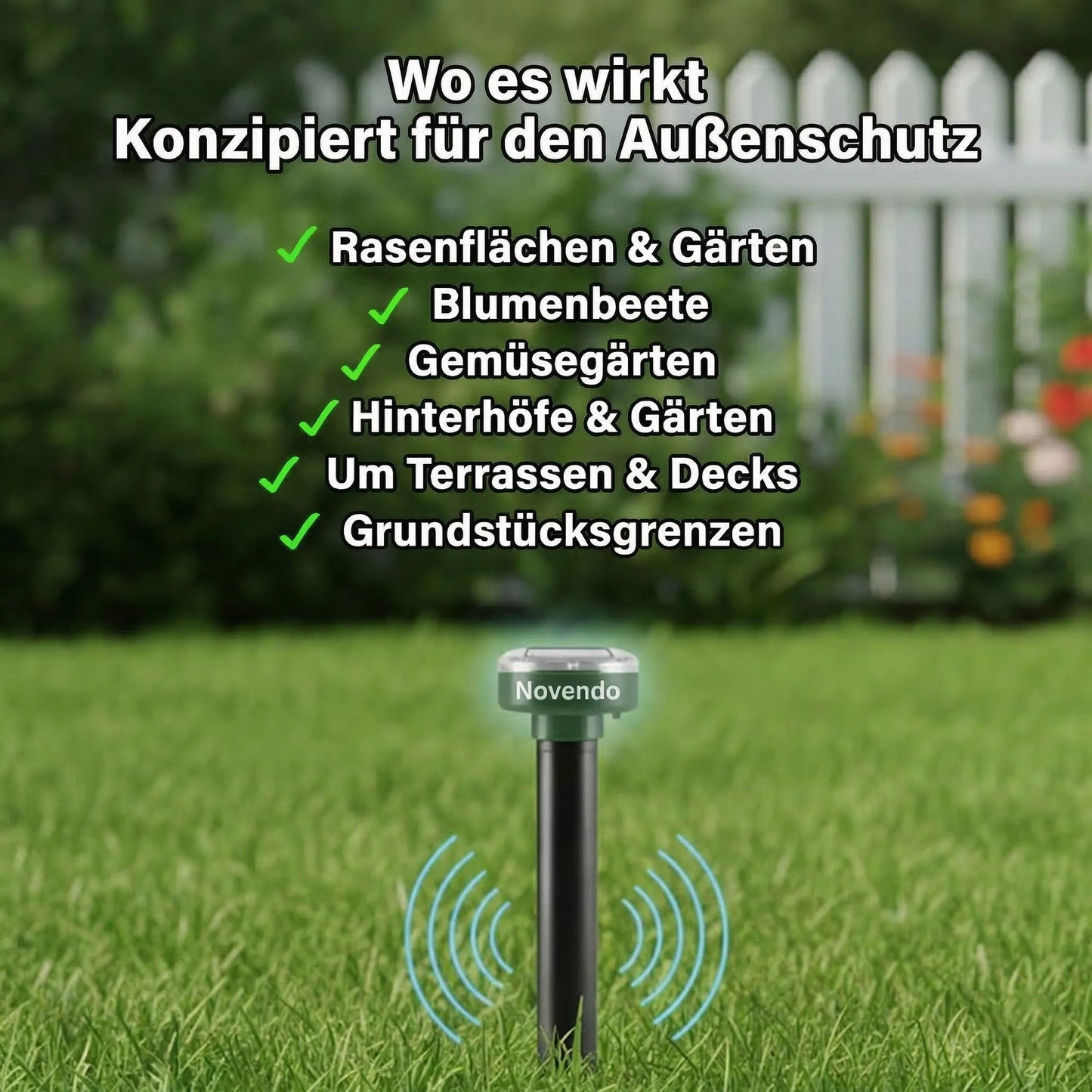 Novendo Ultraschall-Tierabwehr: Zuverlässiger Schutz vor Schädlingen und Nagetieren