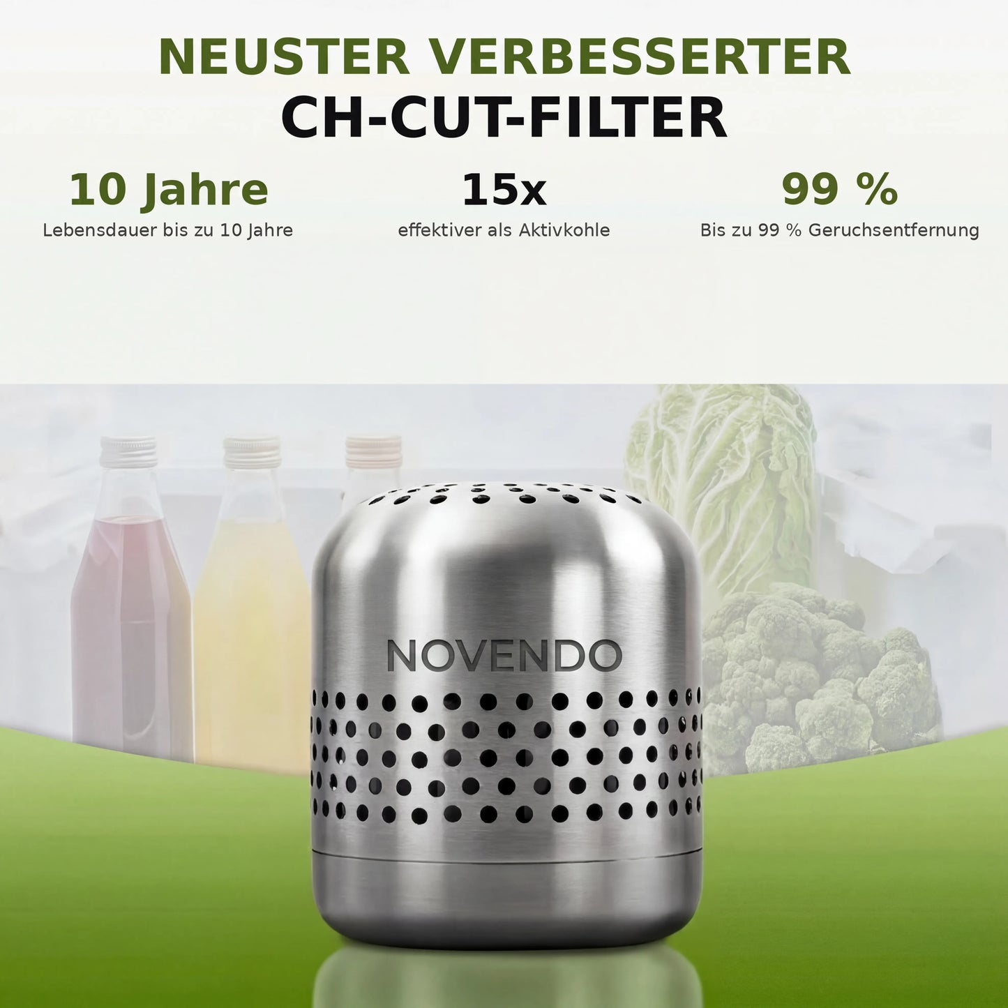 Novendo Kühlschrank-Geruchs- & Bakterienreiniger