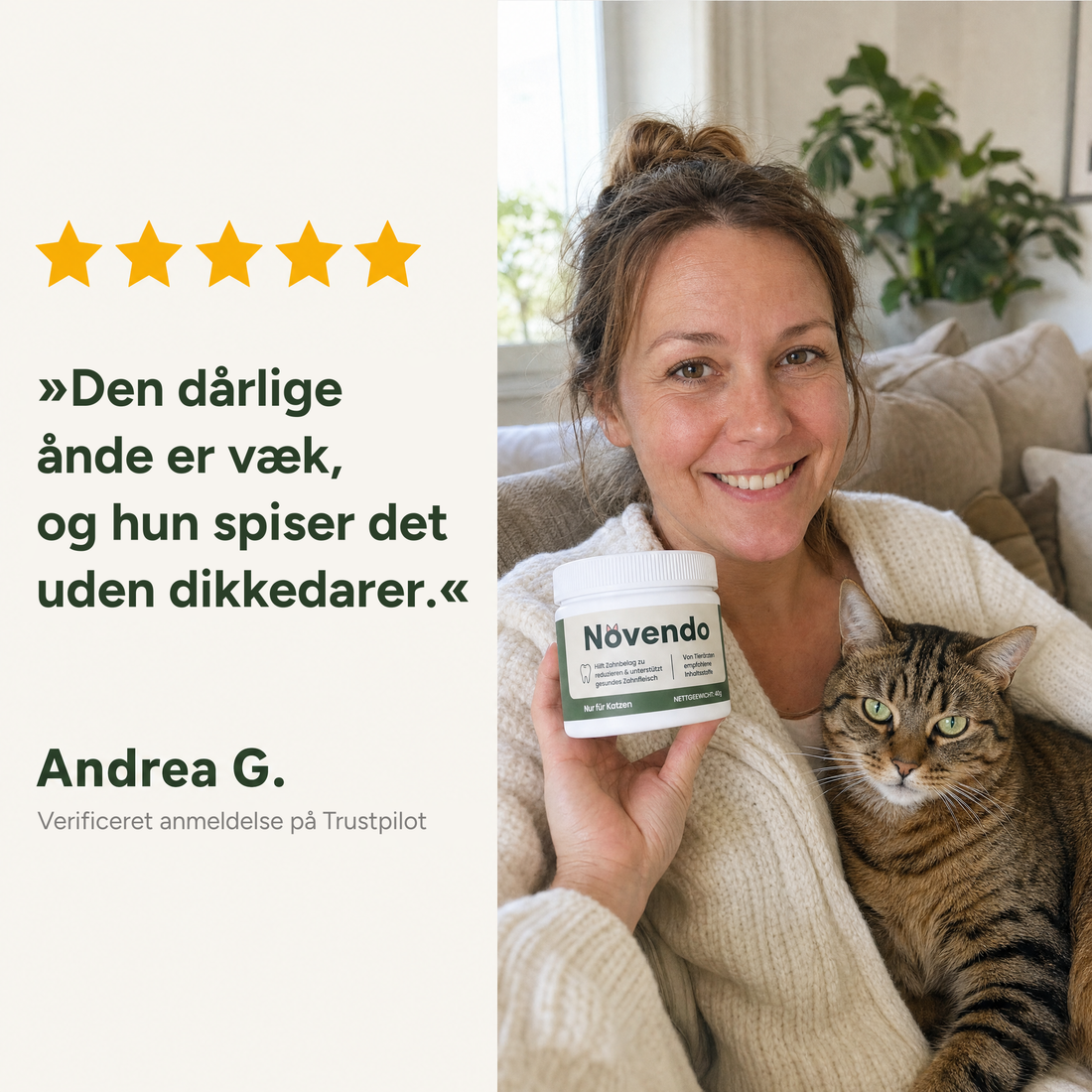 Anmeldelse fra Andrea G. på Trustpilot