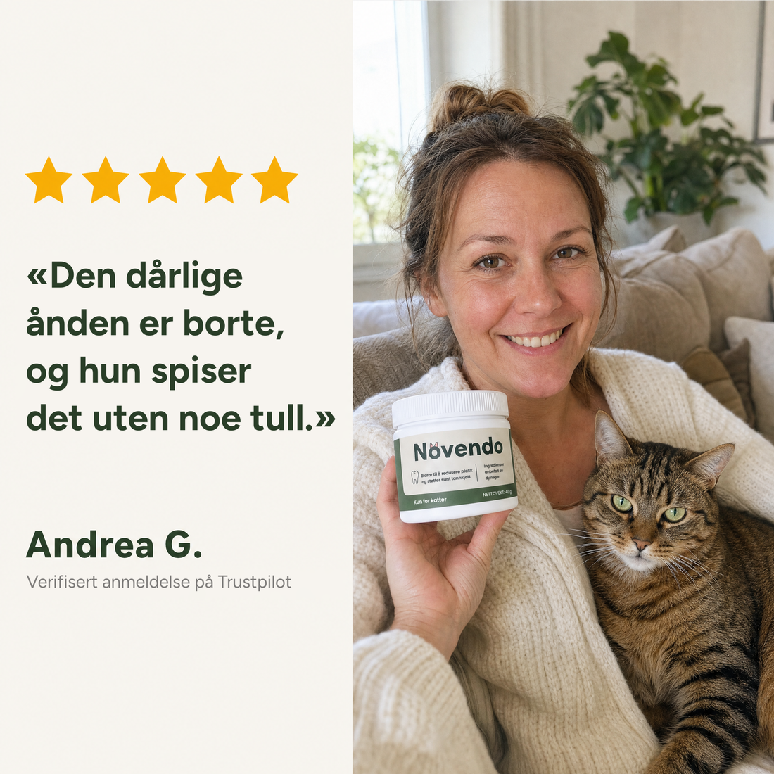 Kundeomtale fra Andrea G. på Trustpilot