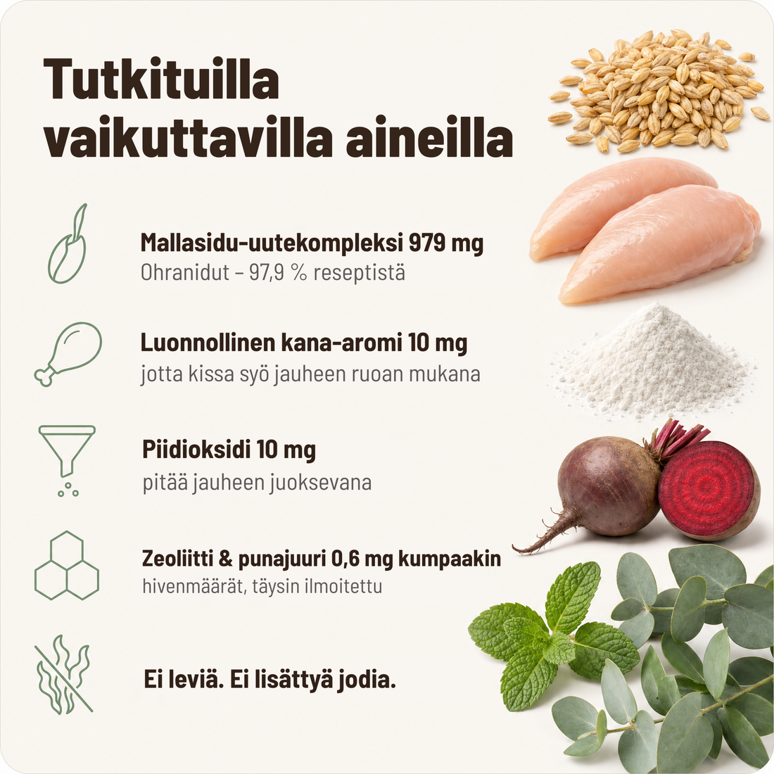 Tutkituilla vaikuttavilla aineilla