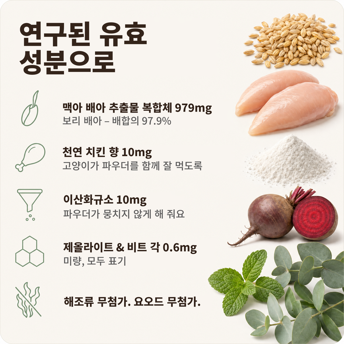 연구된 유효 성분으로
