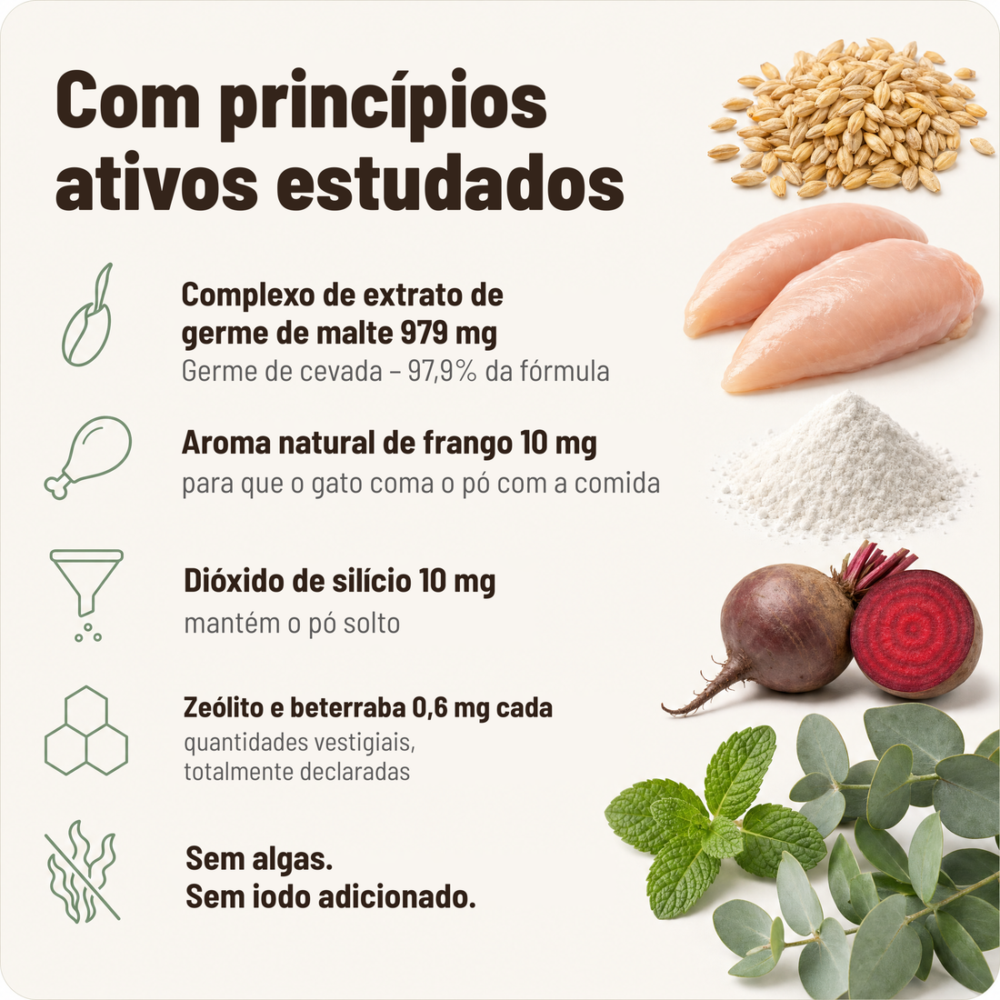 Com ingredientes ativos estudados