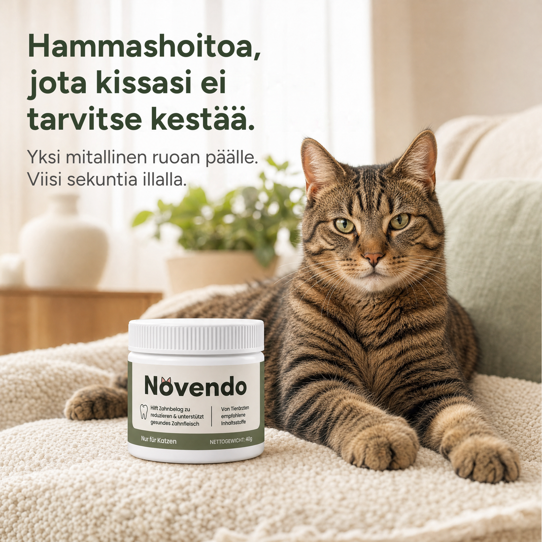 Hammashoitoa, jossa kissasi ei tarvitse tehdä mitään
