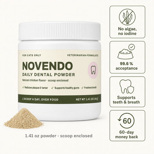 Novendo Daily Dental Powder for cats, 1.41 oz jar